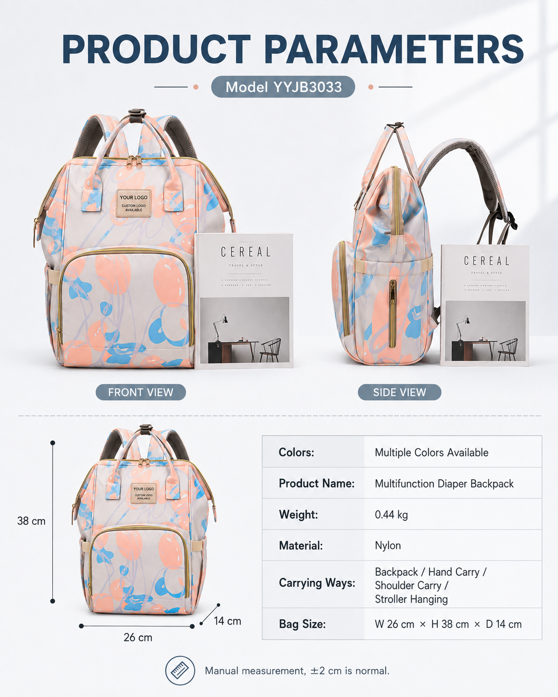 YYJB3033 Nylon Diaper Backpack product image 4