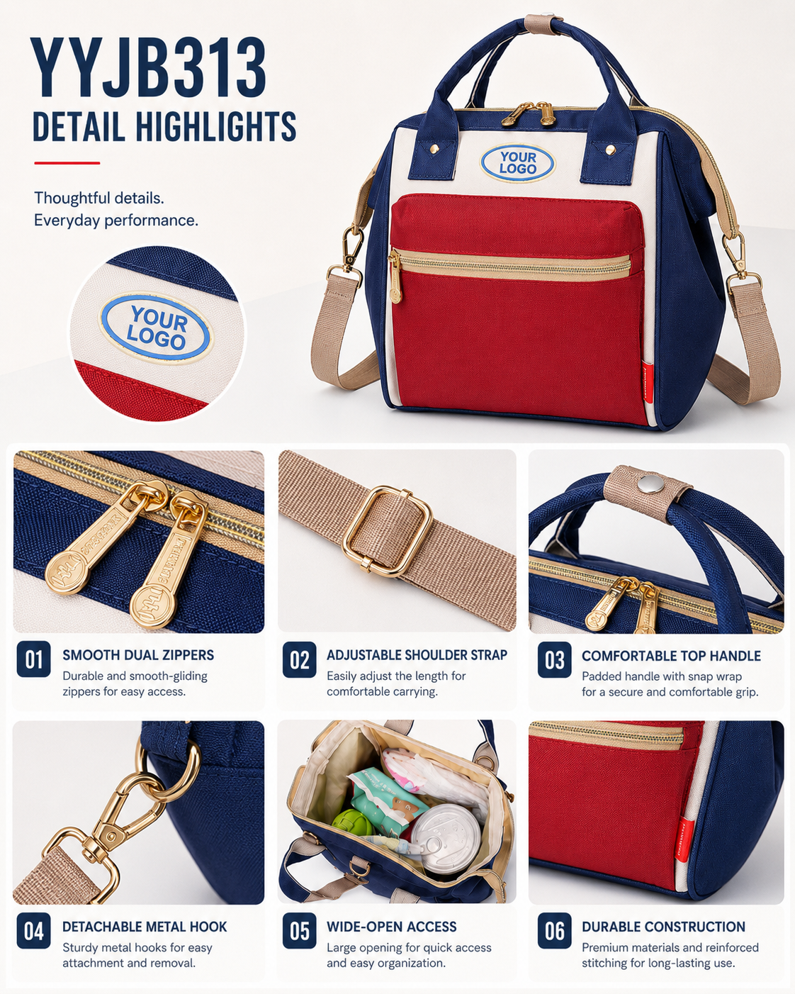 YYJB313 convertible diaper bag product poster 3