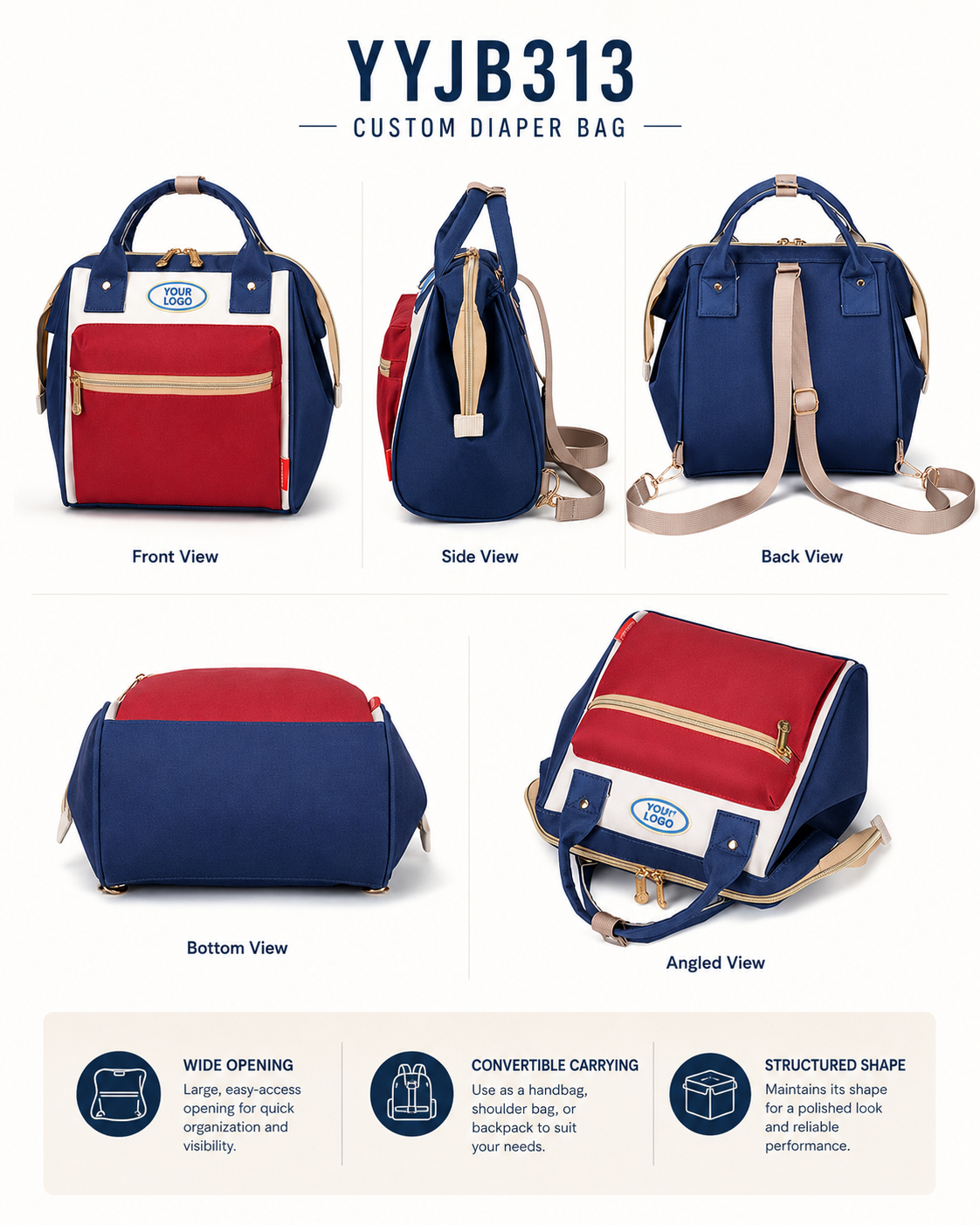 YYJB313 convertible diaper bag product poster 4