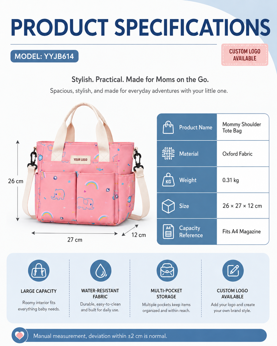 YYJB614 Printed Mommy Tote Bag product image 2